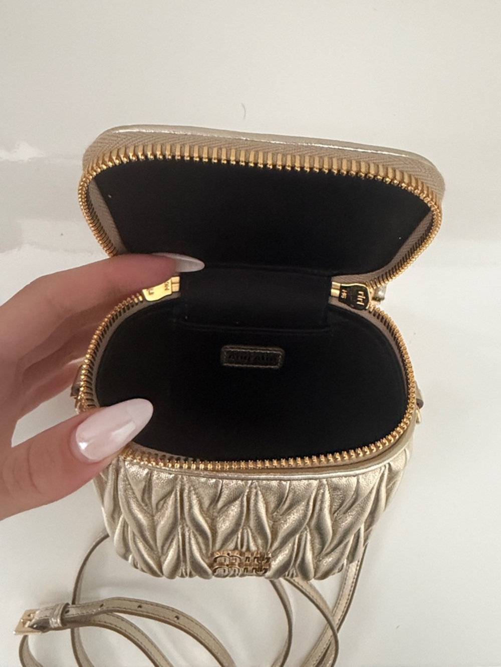 New Miu Miu Metallic Gold Mini Bag - Picture 5 of 14